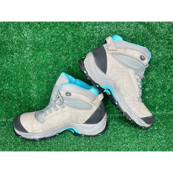 La Sportiva FC Eco 4 GTX Goretex Tan Blue Mid Leather Hiking Boots Womens US 7.5 - Picture 3 of 8